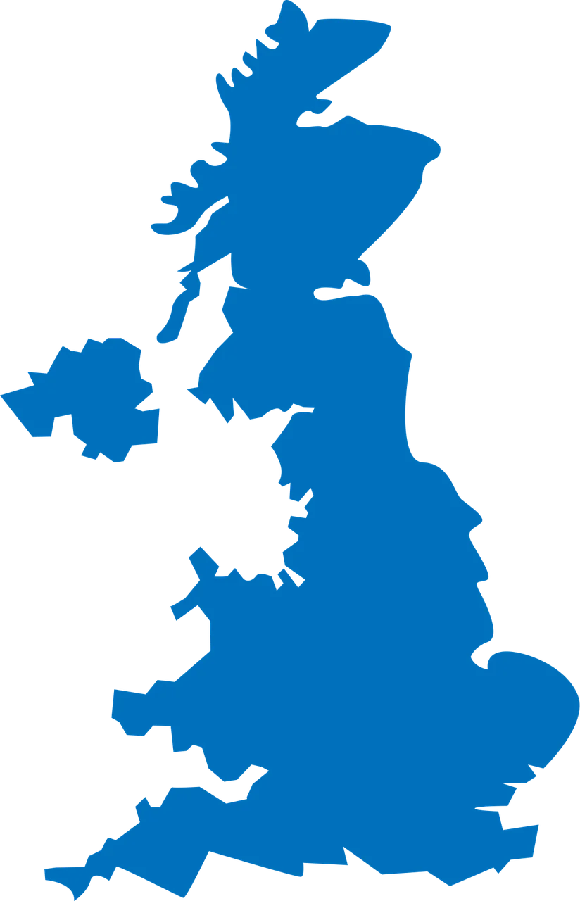 Map of the United Kingdom showing UK-wide insurance support